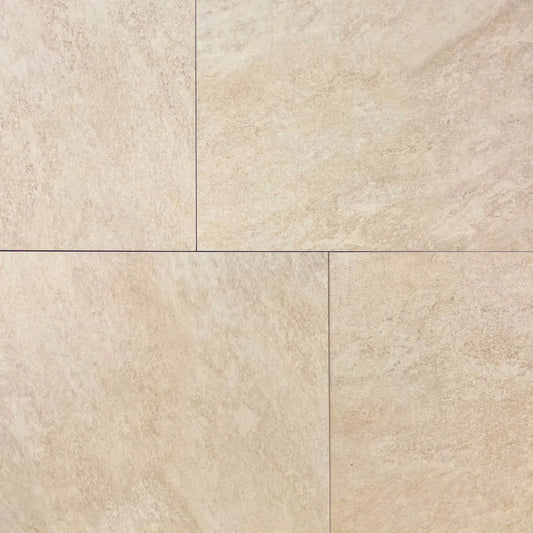 Grès cérame effet pierre QUARTZIT BEIGE - 60 x 60 x 2 cm - Minéral Pierre Naturelle