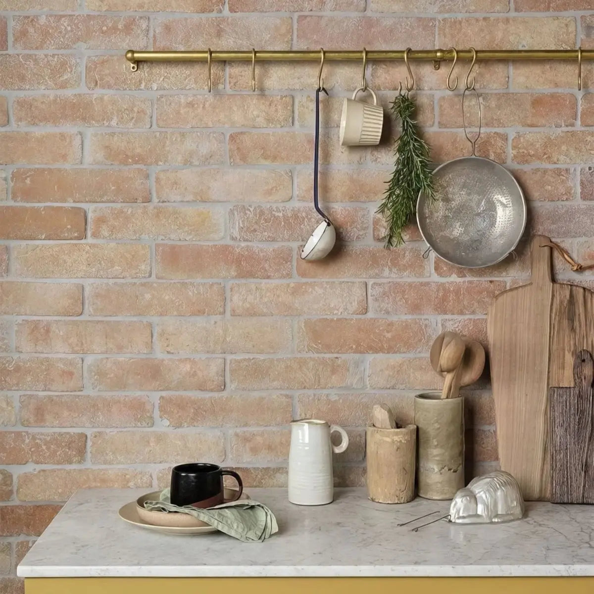 Parement TERRE CUITE 30x8 cm - Brique artisanale pleine masse Minéral pierre naturelle