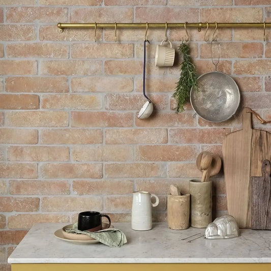 Parement TERRE CUITE 30x8 cm - Brique artisanale pleine masse Minéral pierre naturelle