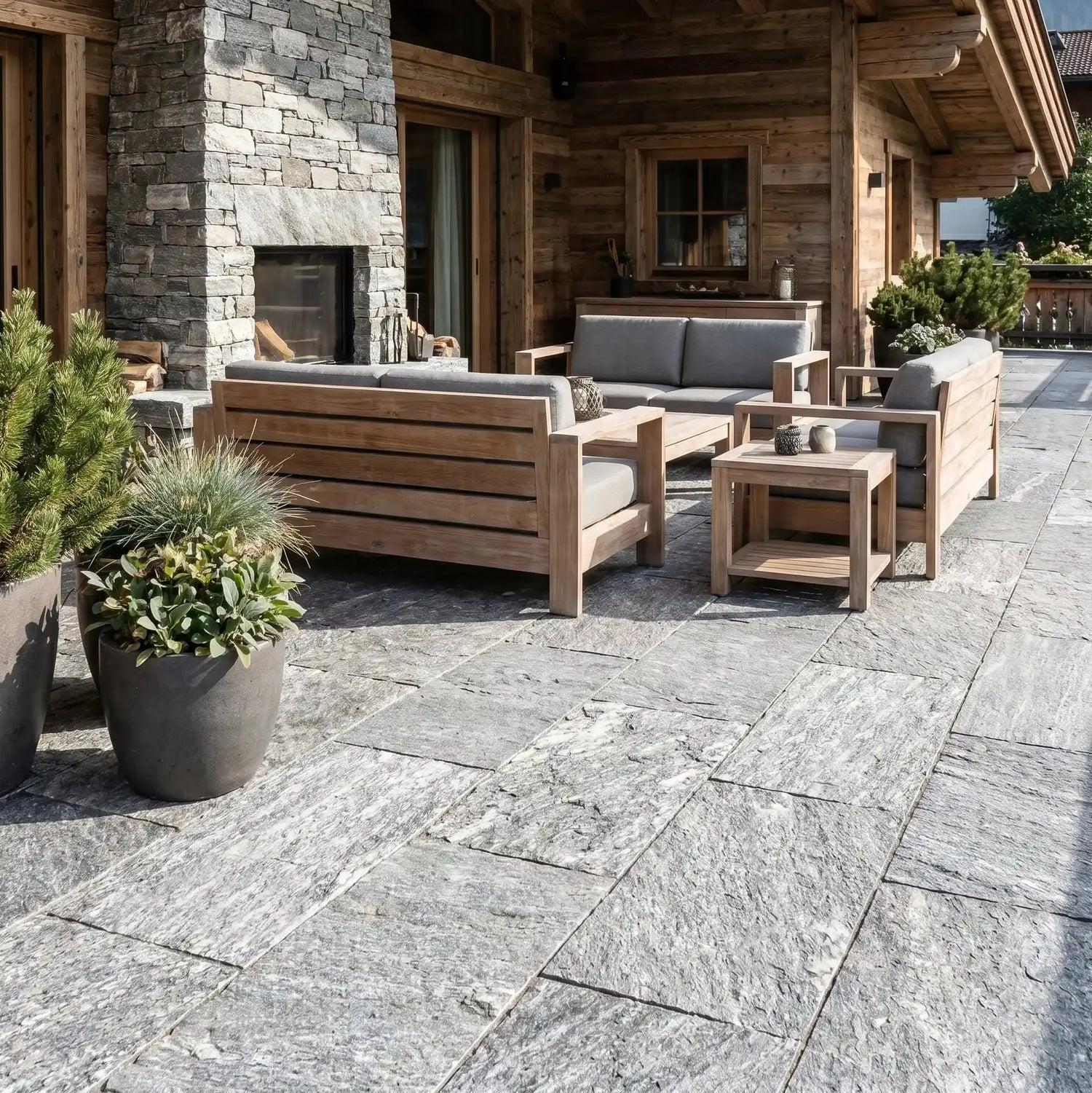 Dallage en Gneiss ALPINA WHITE Clivé Minéral pierre naturelle