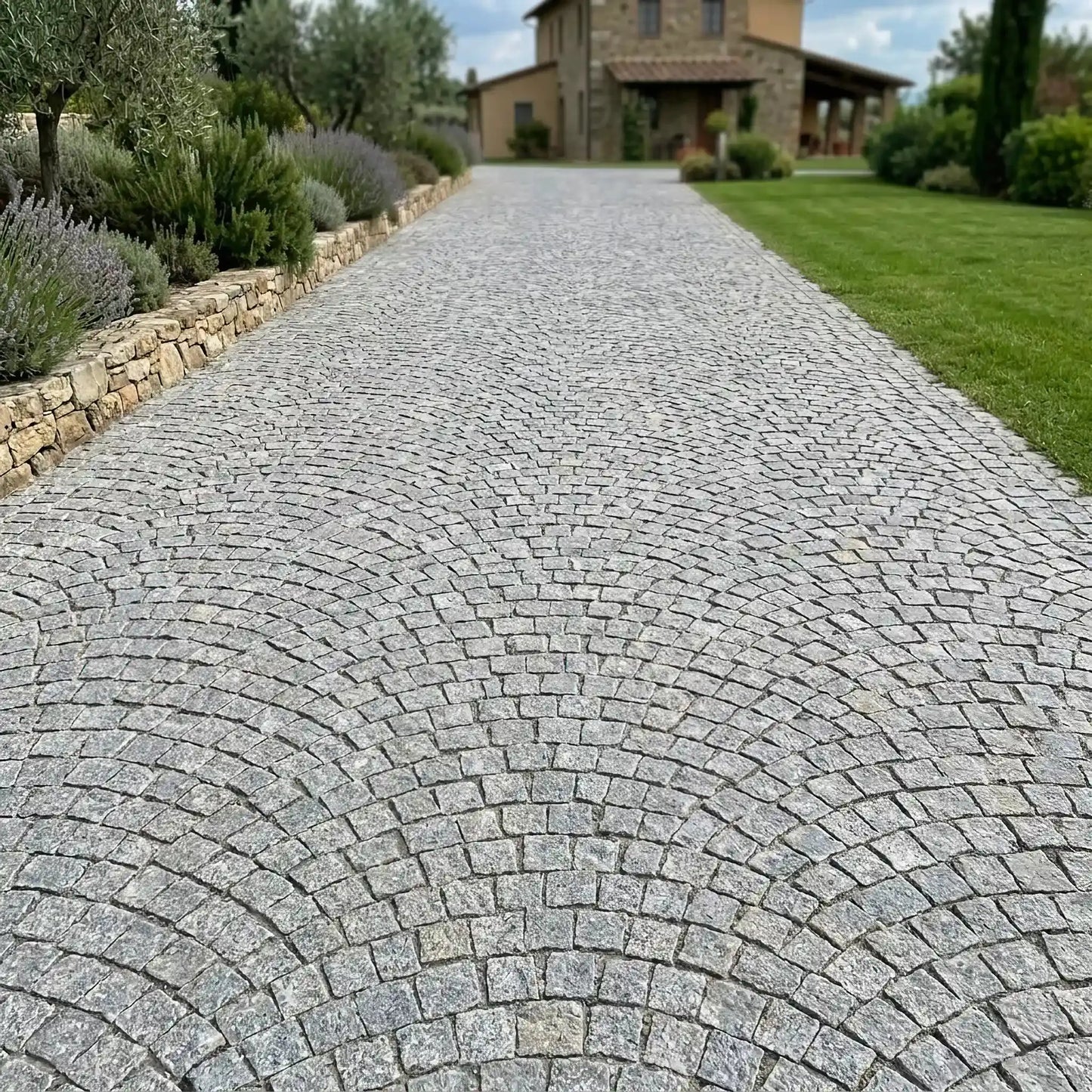 Pavé en Gneiss ALPINA WHITE Minéral pierre naturelle