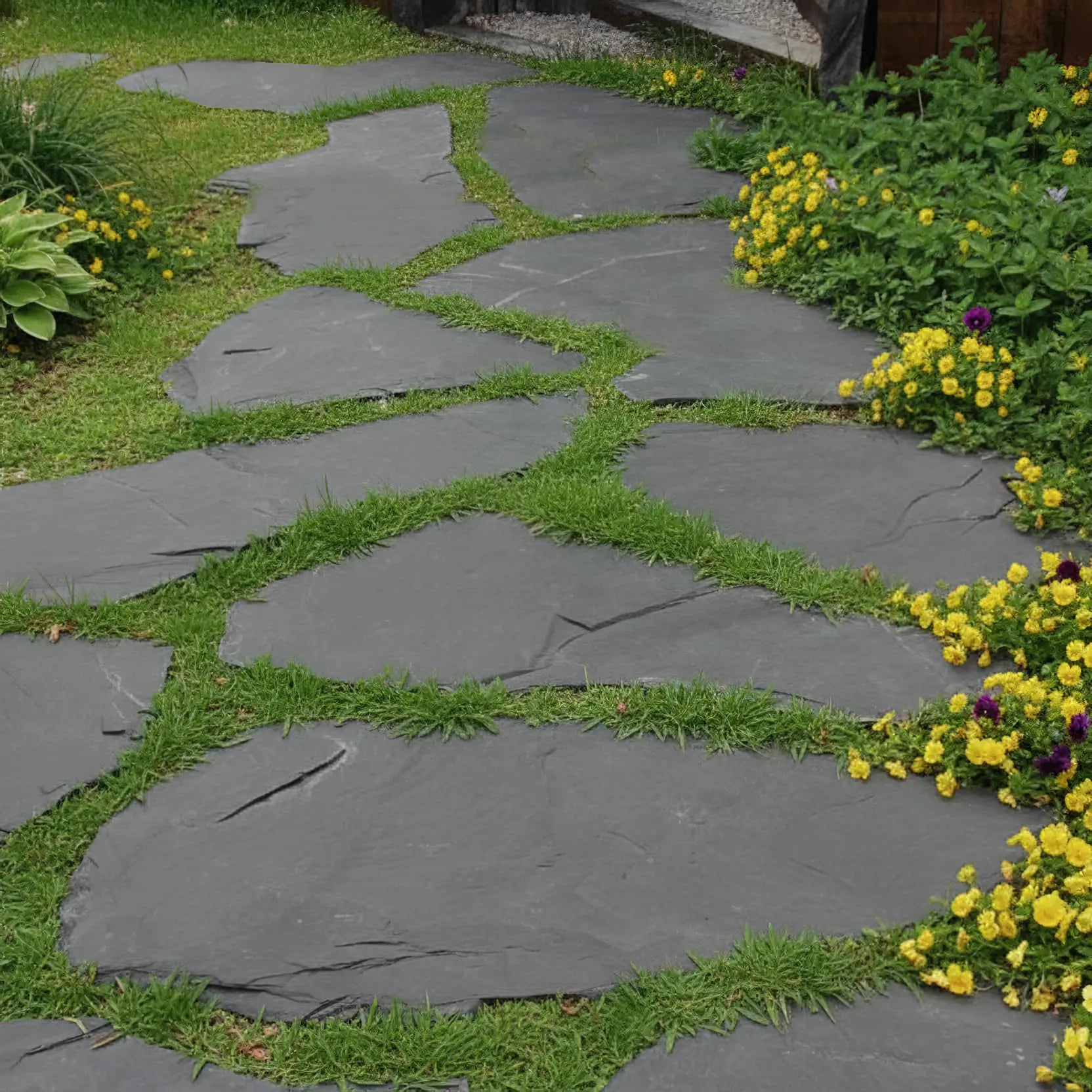 Pas japonais géant en ARDOISE DE GALICE Minéral pierre naturelle