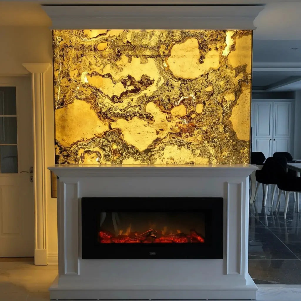 Feuille de pierre naturelle AUTUMN translucide Minéral pierre naturelle