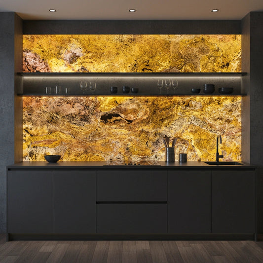 Feuille de pierre naturelle INDIAN AUTUMN translucide Minéral pierre naturelle