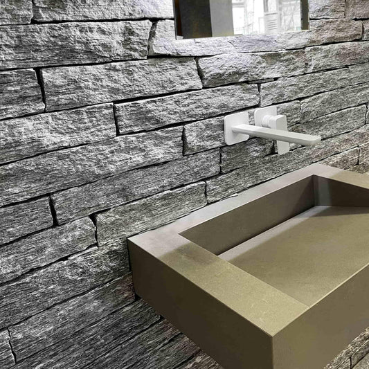 Barrette calibrée en Gneiss ALPINA WHITE - Petit format - Minéral Pierre Naturelle