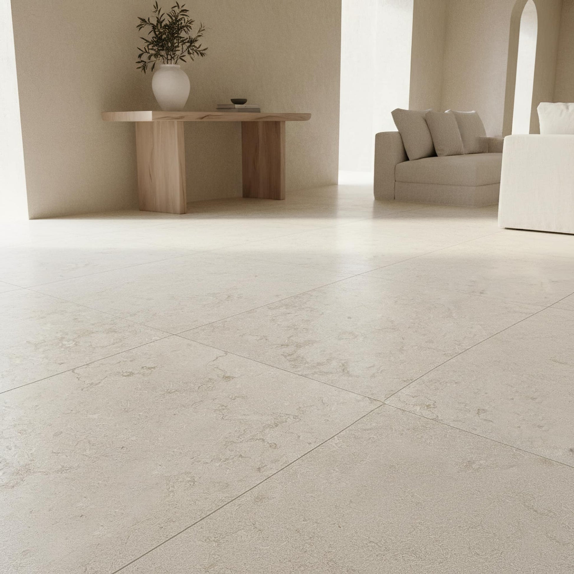 Dallage en calcaire BEIGE ROYAL Minéral pierre naturelle