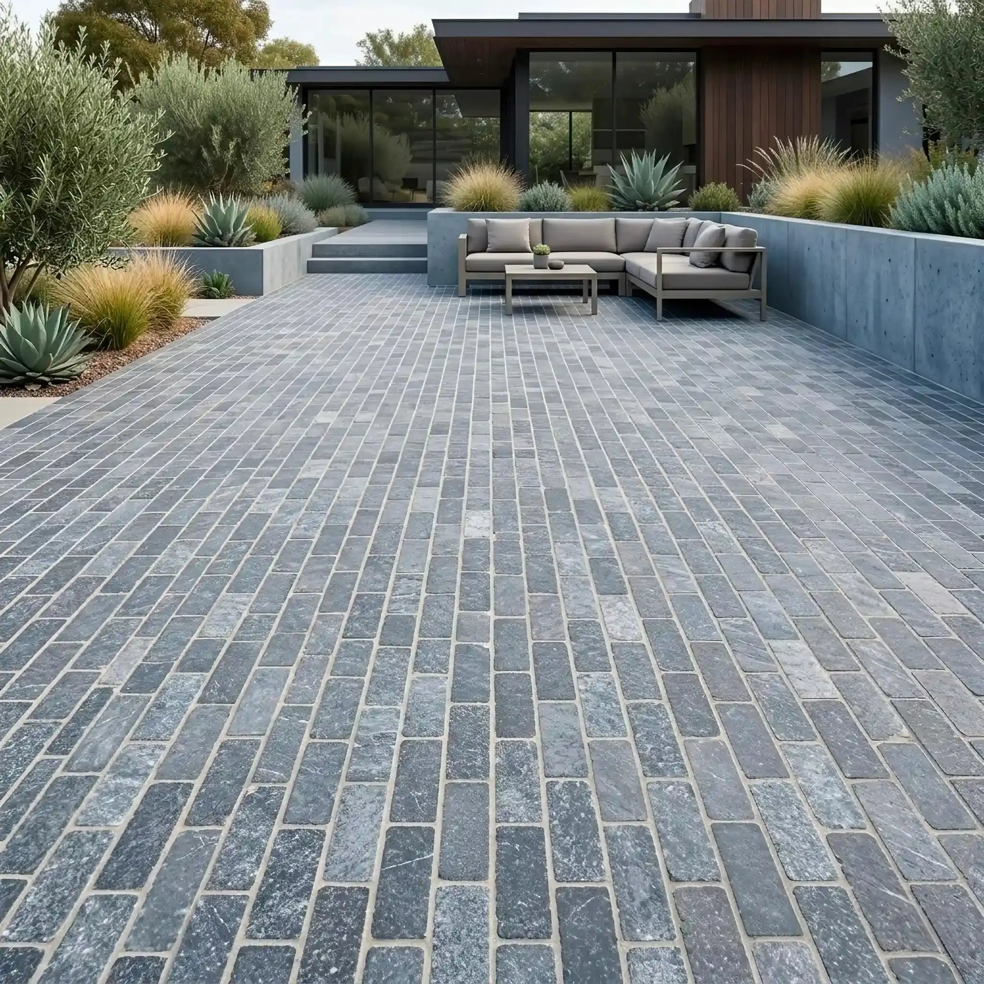 Pavé briquette en Pierre Bleue OCEAN BLUE Minéral pierre naturelle