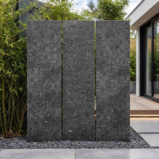 Brise vue en granit JADE BLACK Minéral pierre naturelle