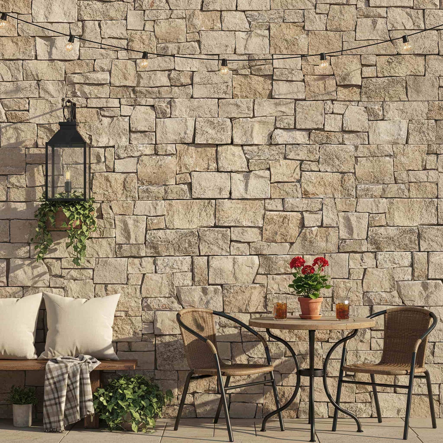 Verblendstein ROCKLINE Kalkstein BEIGE - Préassemblé Minéral Naturstein