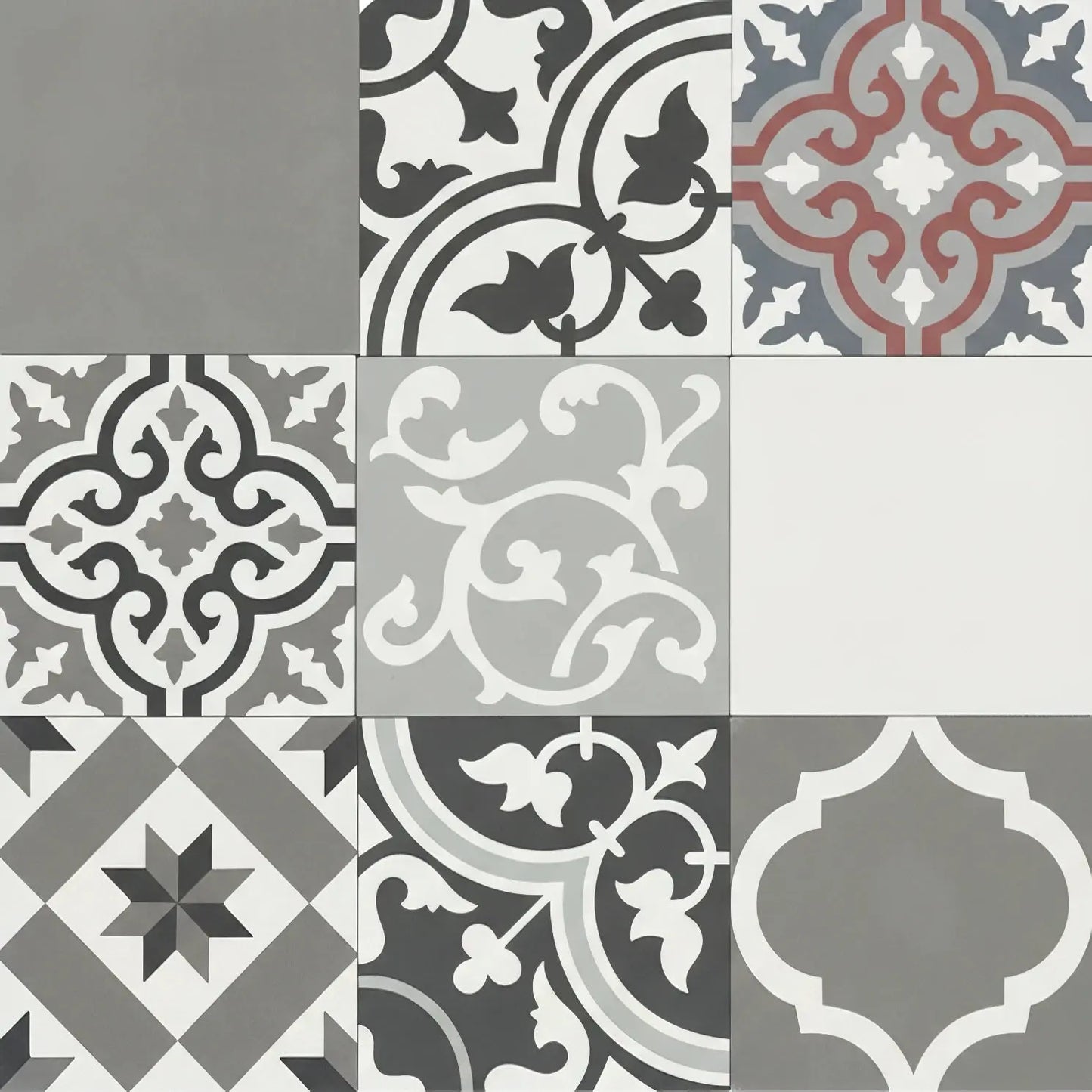 Carreaux de ciment véritables - Patchwork light Minéral pierre naturelle