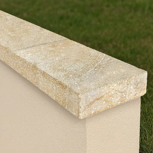 Couvre mur en pierre calcaire ALMENDRA - Épaisseur 8 cm - Minéral Pierre Naturelle