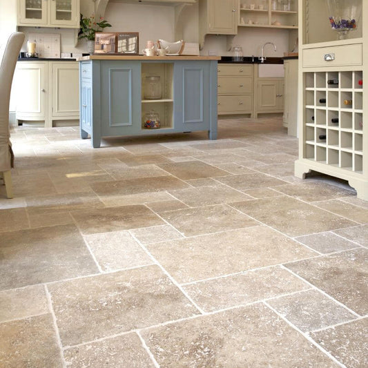 Dallage en Travertin beige Rustic mix, sol/mur, intérieur/extérieur