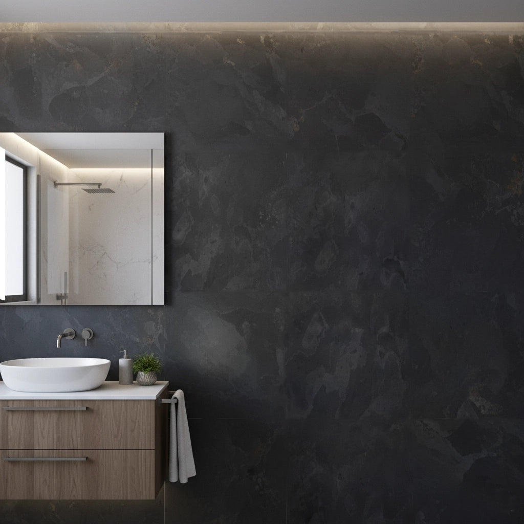 Feuille de pierre naturelle BLACK LINE Minéral pierre naturelle