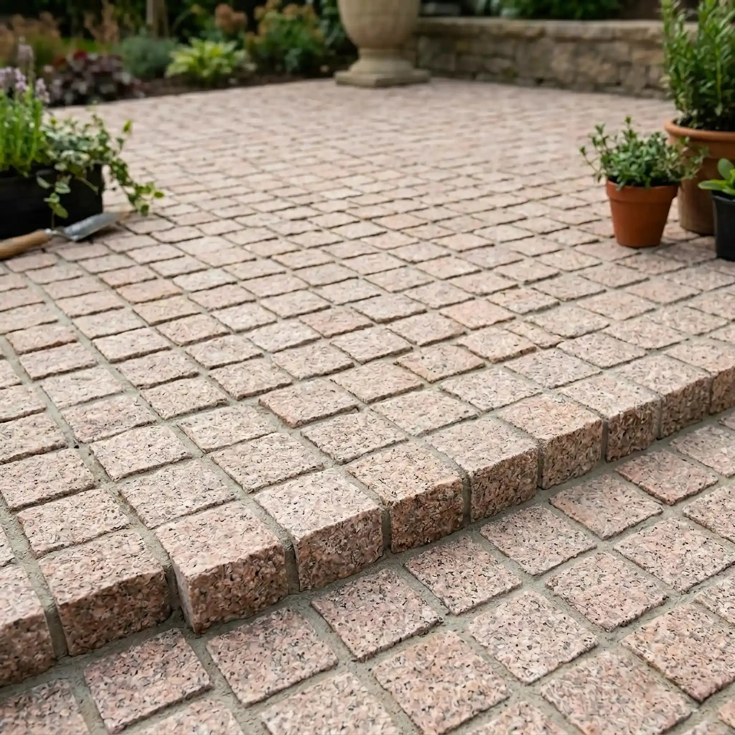 Pavé en granit ROSA DORA bouchardé Minéral pierre naturelle