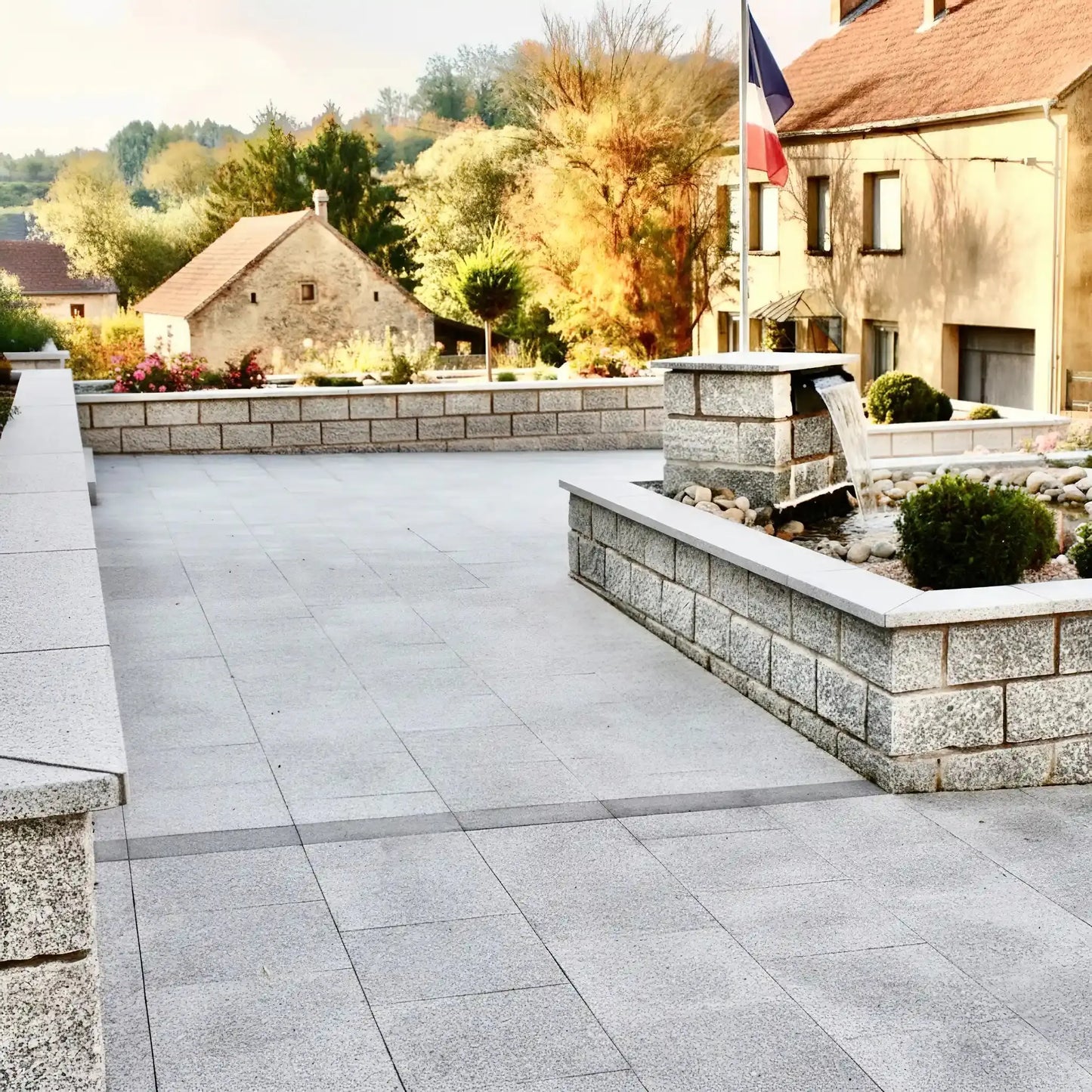 Bodenplatte Granit SILVERSAND Minéral Naturstein