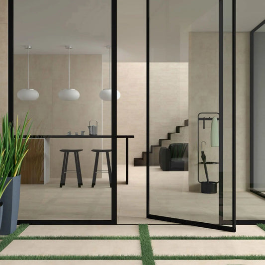 Dallage en Grès cérame LIMESTONE IVORY Beige - 60x60x2 cm