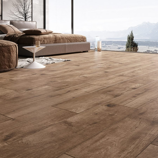 Grès cérame effet bois OAK BROWN - 120x30x2
Finition : Effet bois
Surface antidérapante R-11
Couleur : Brun
Bords : Rectifiés
réalisation client intérieur salon