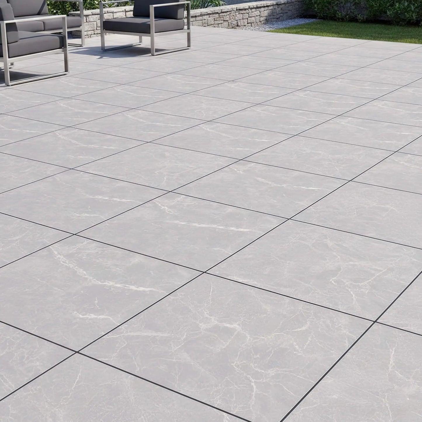 PATARA Außenfliesen in Steinoptik – 60 x 60 x 2 cm