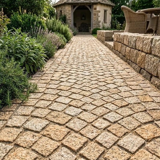 Pavé en granit JAUNE SAVANE naturel Minéral pierre naturelle
