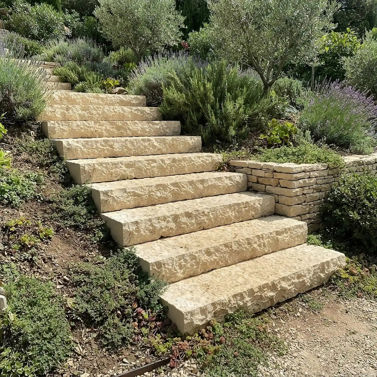 Marche bloc brut en pierre calcaire SINAI PEARL broché Minéral pierre naturelle