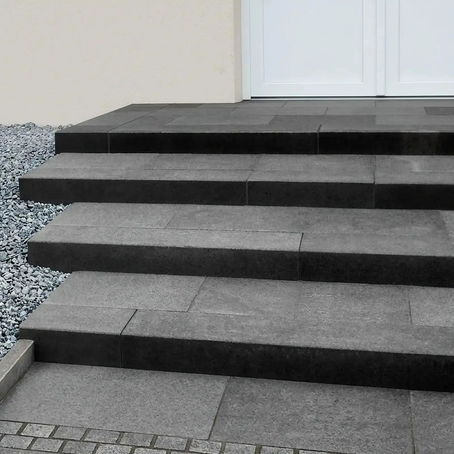 Marche bloc en BASALTE SUPER BLACK Minéral pierre naturelle