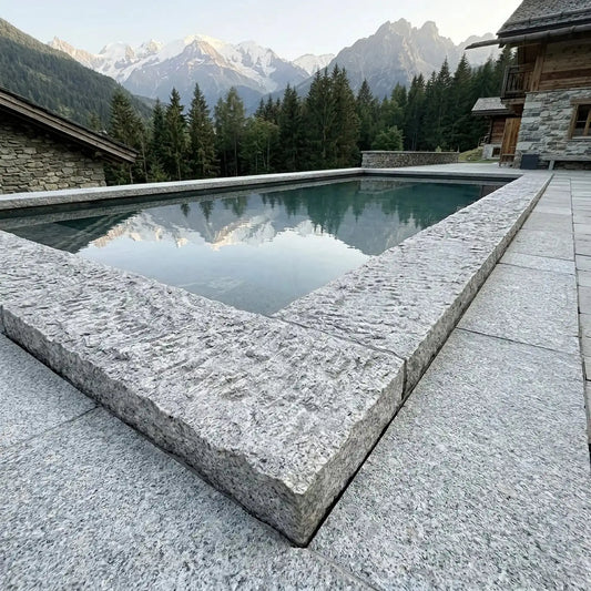 Margelle massive en granit SILVERSAND Minéral pierre naturelle