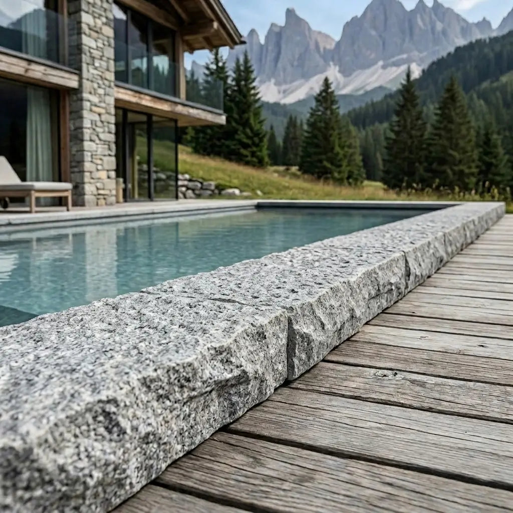 Margelle massive en granit SILVERSAND Minéral pierre naturelle