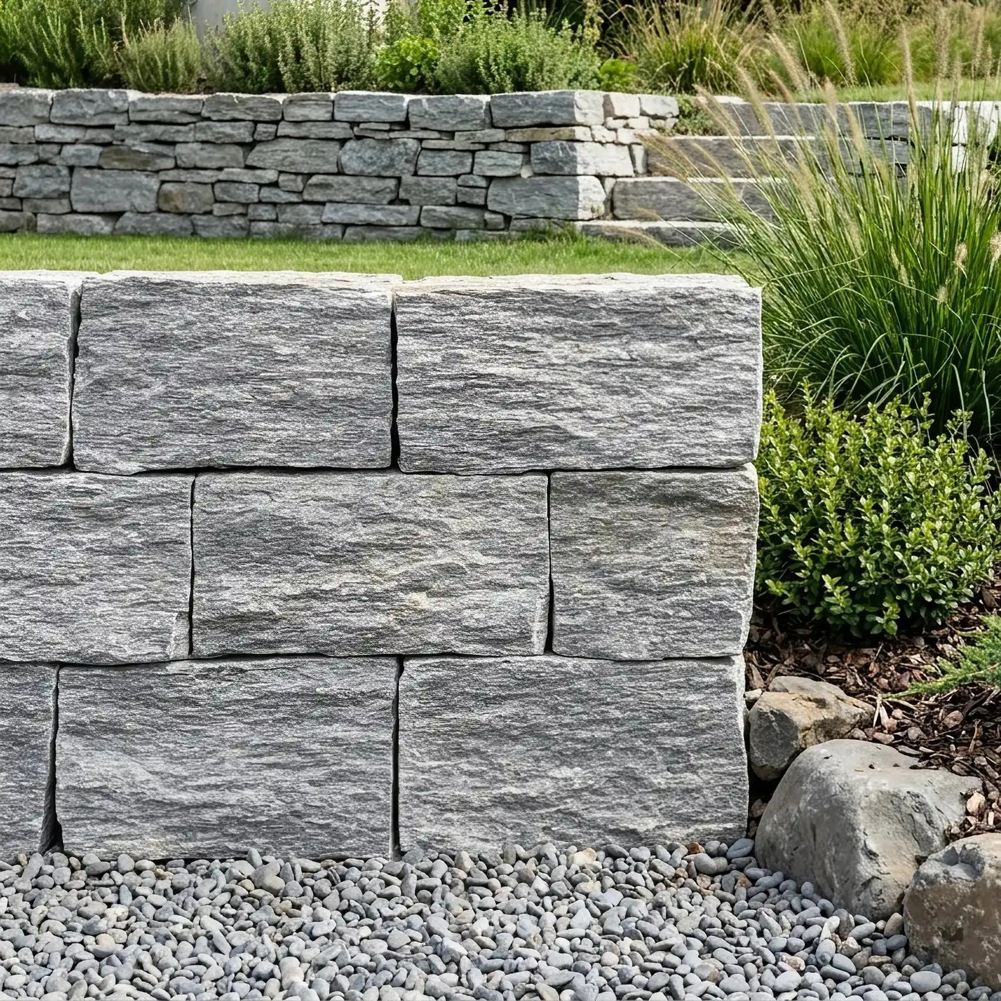 Mauersteine Gneiss ALPINA WHITE - Grossformat
