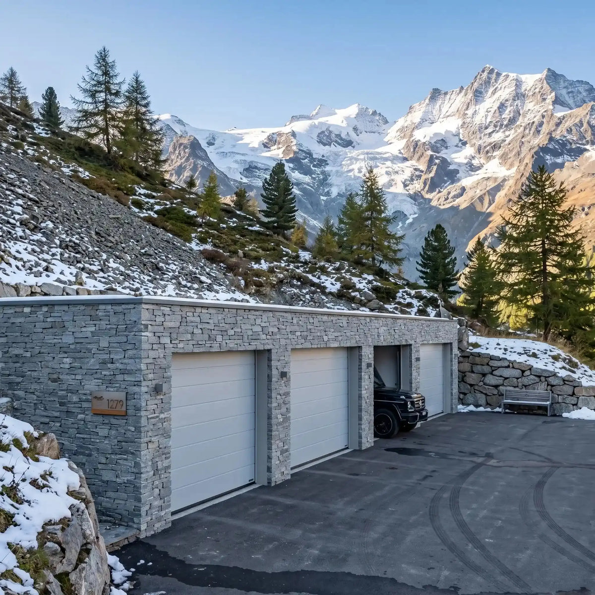 Parement en granit MOUNTAIN GREY - Préassemblé + Angles Minéral pierre naturelle