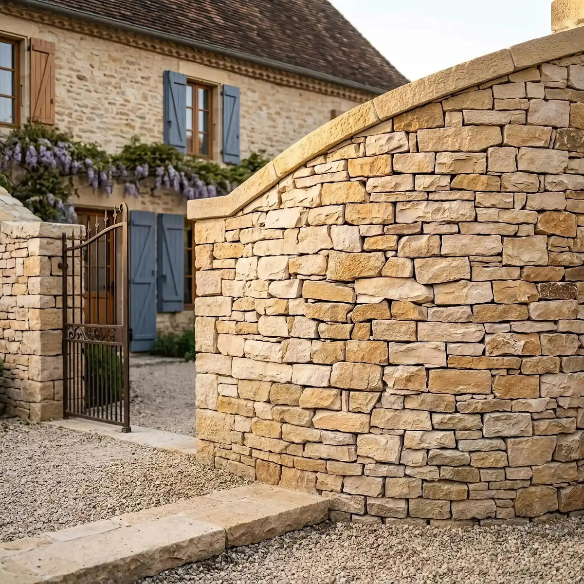Parement en pierre de Bourgogne MUREUSE DE L'YONNE + Angles Minéral pierre naturelle