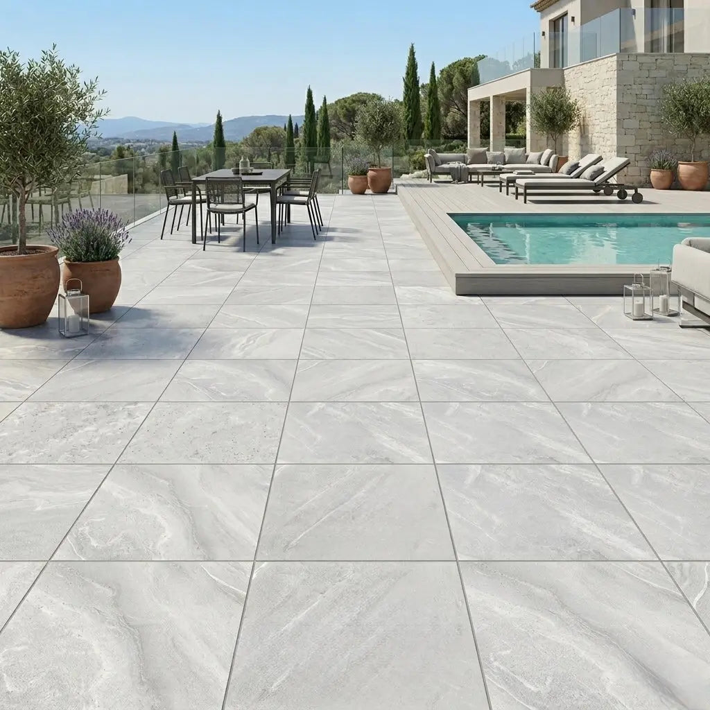 Carrelage extérieur effet pierre NORD ICE - 60 x 60 x 2 cm Minéral pierre naturelle