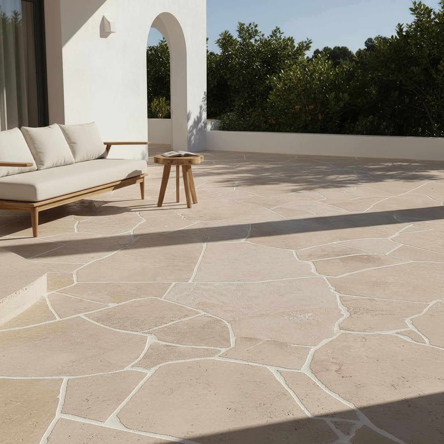 Opus Incertum en TRAVERTIN - Grand format Minéral pierre naturelle