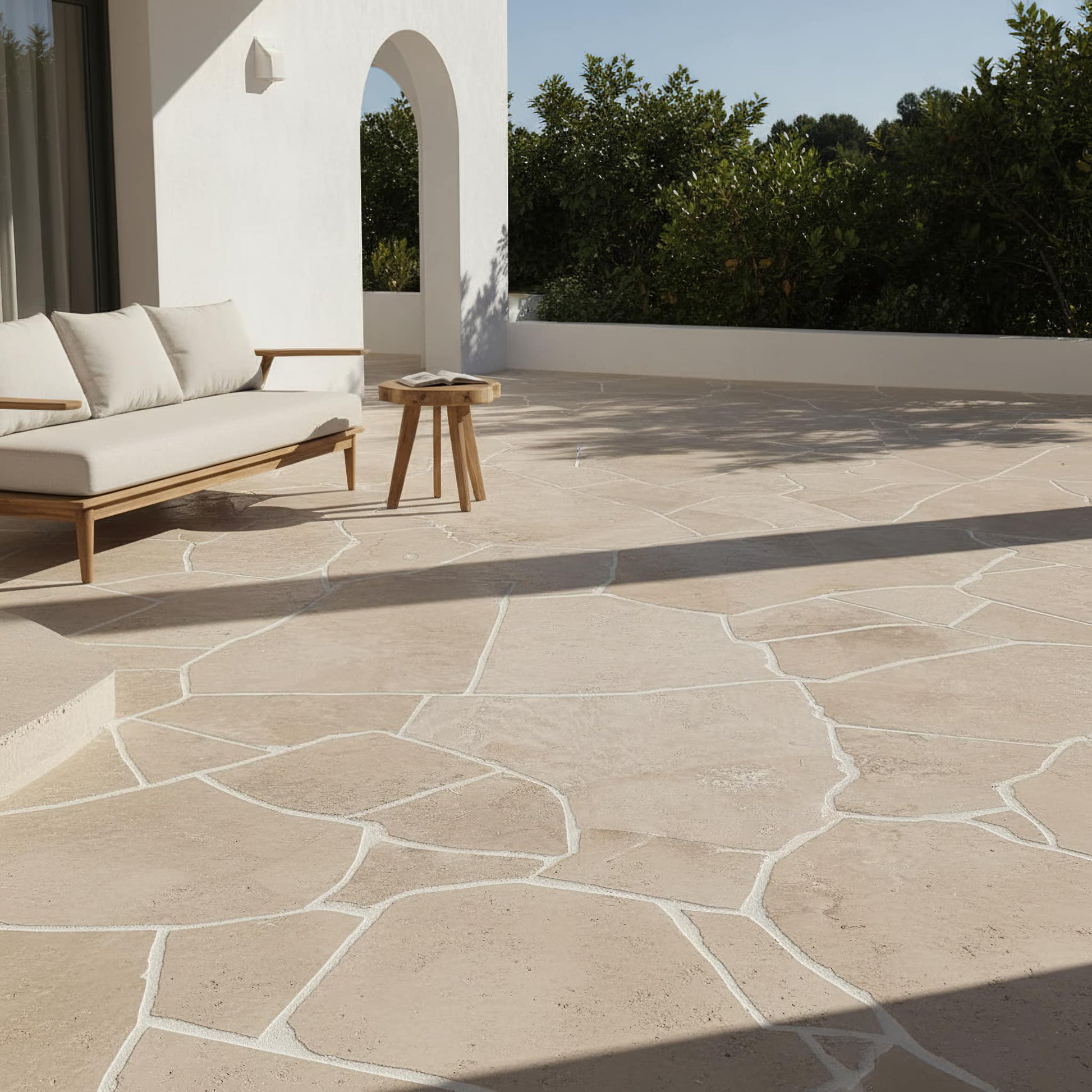 Opus Incertum en TRAVERTIN - Grand format Minéral pierre naturelle