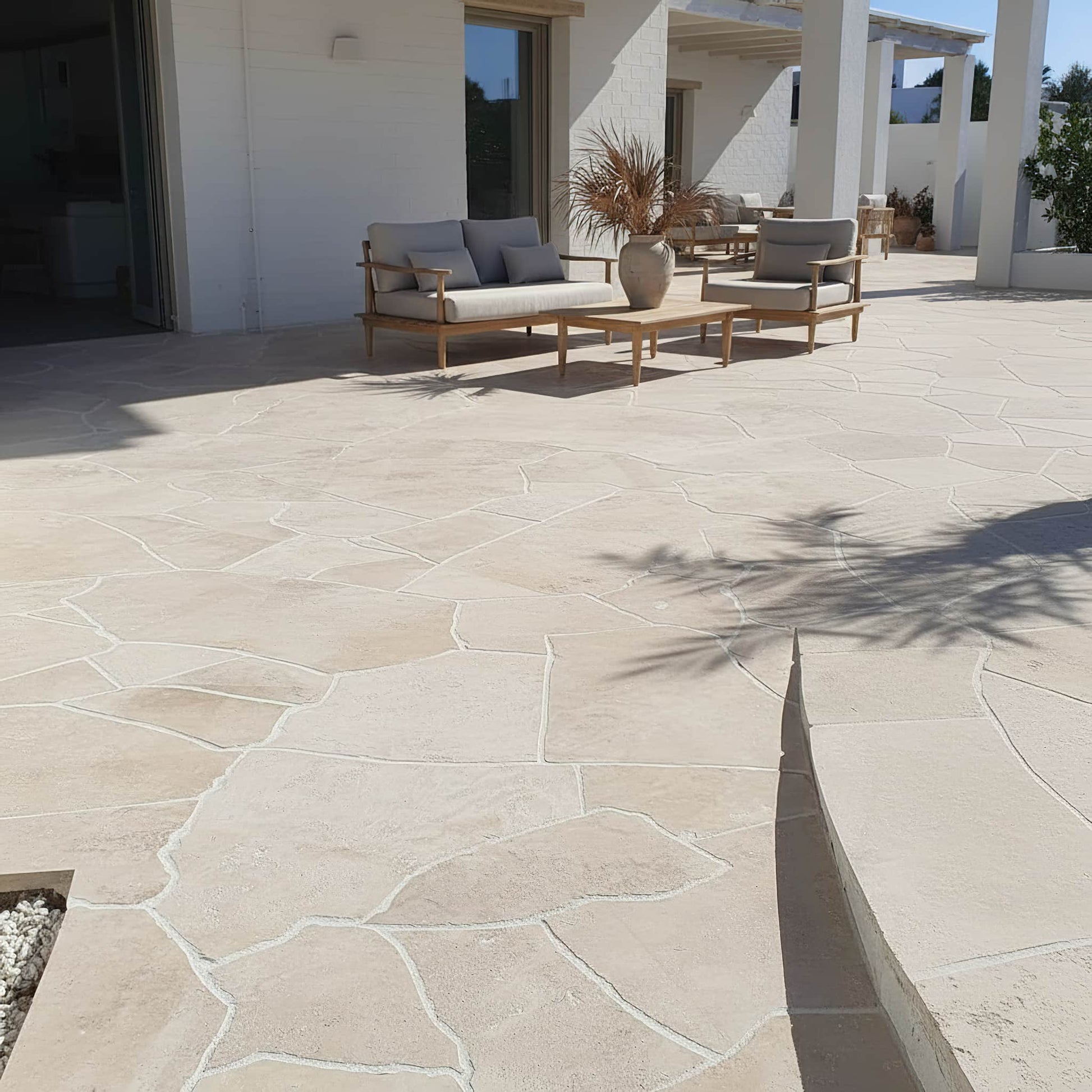 Opus Incertum en TRAVERTIN - Grand format Minéral pierre naturelle