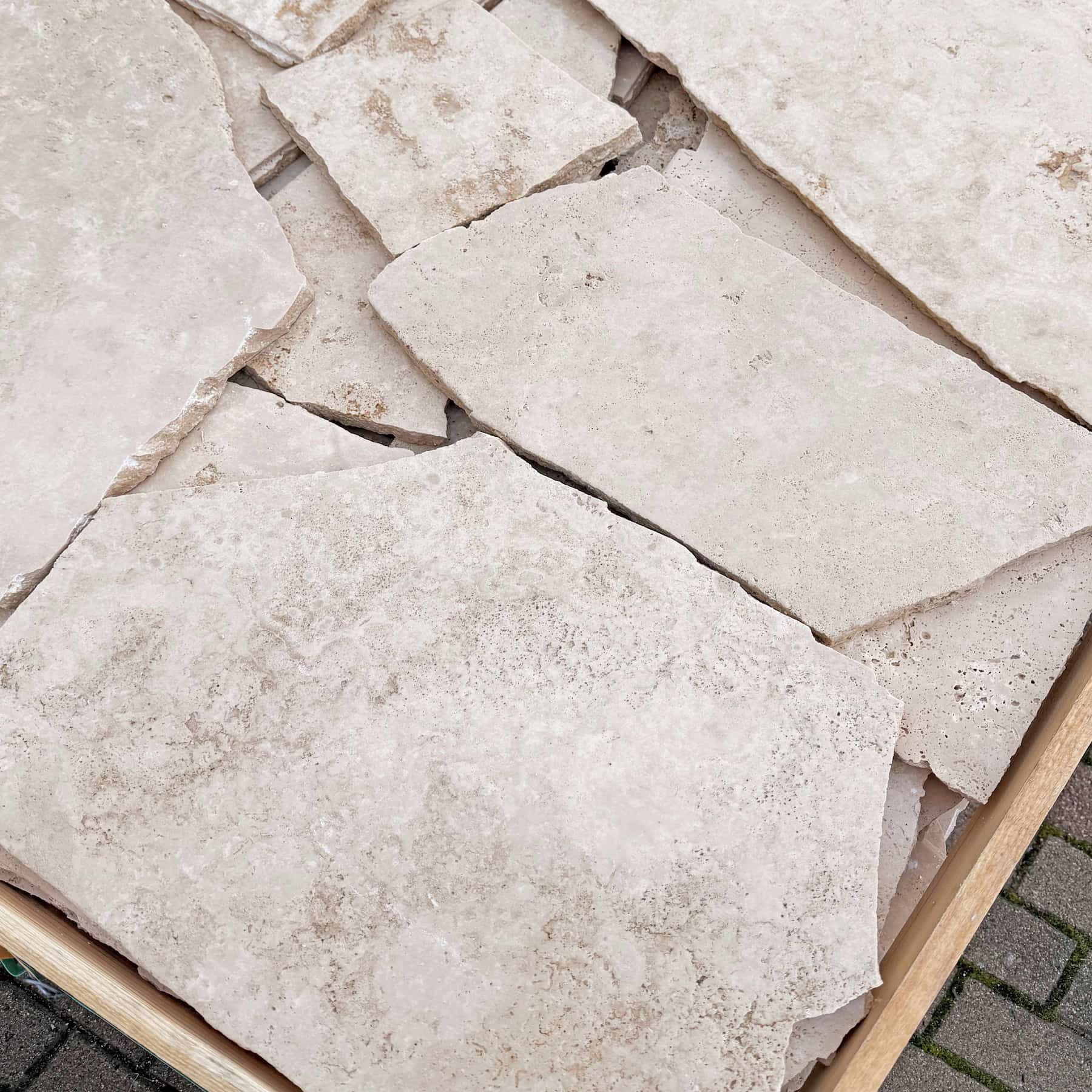 Opus Incertum en TRAVERTIN - Grand format Minéral pierre naturelle