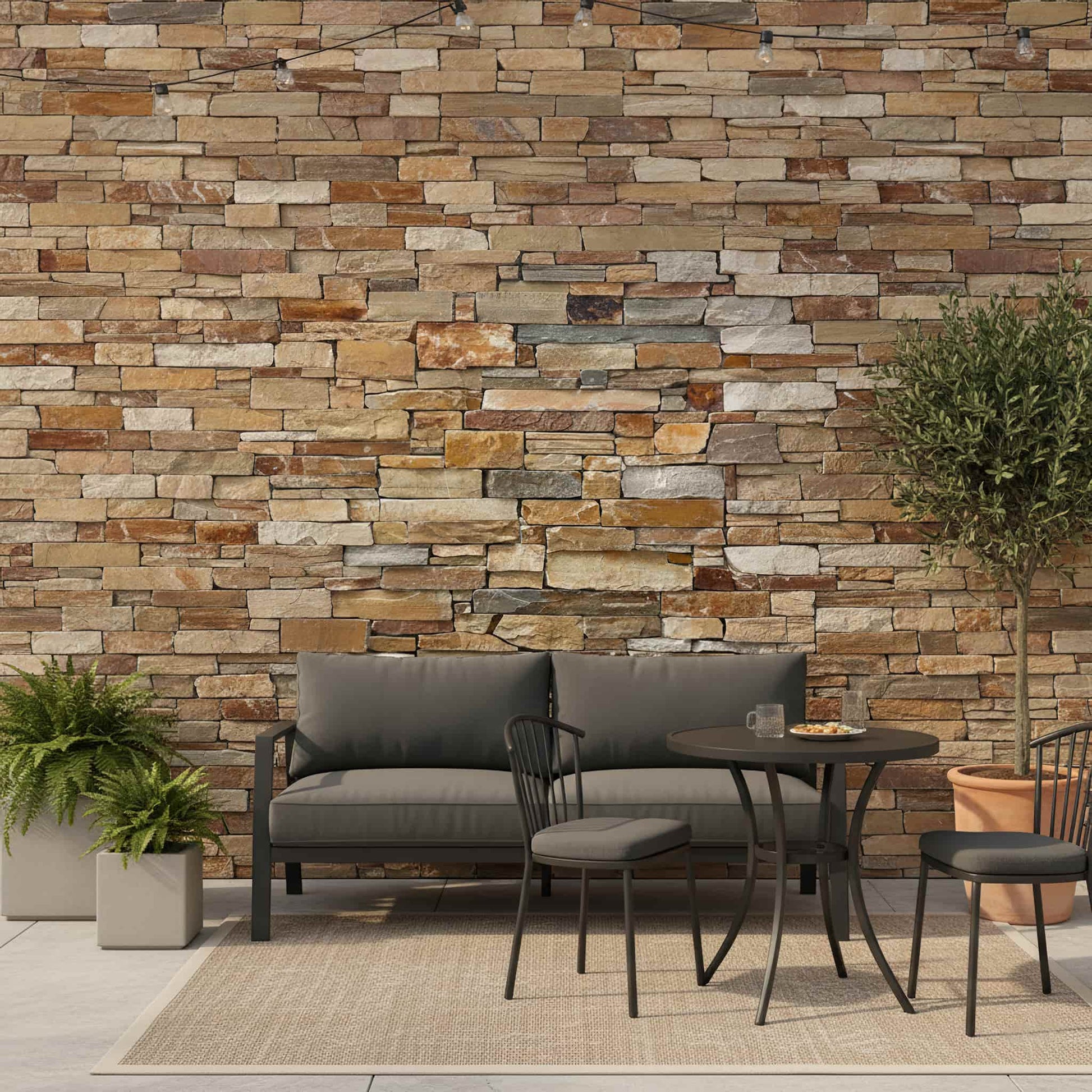 Verblendstein QUARTZITE HONEY - Préassemblé Minéral Naturstein