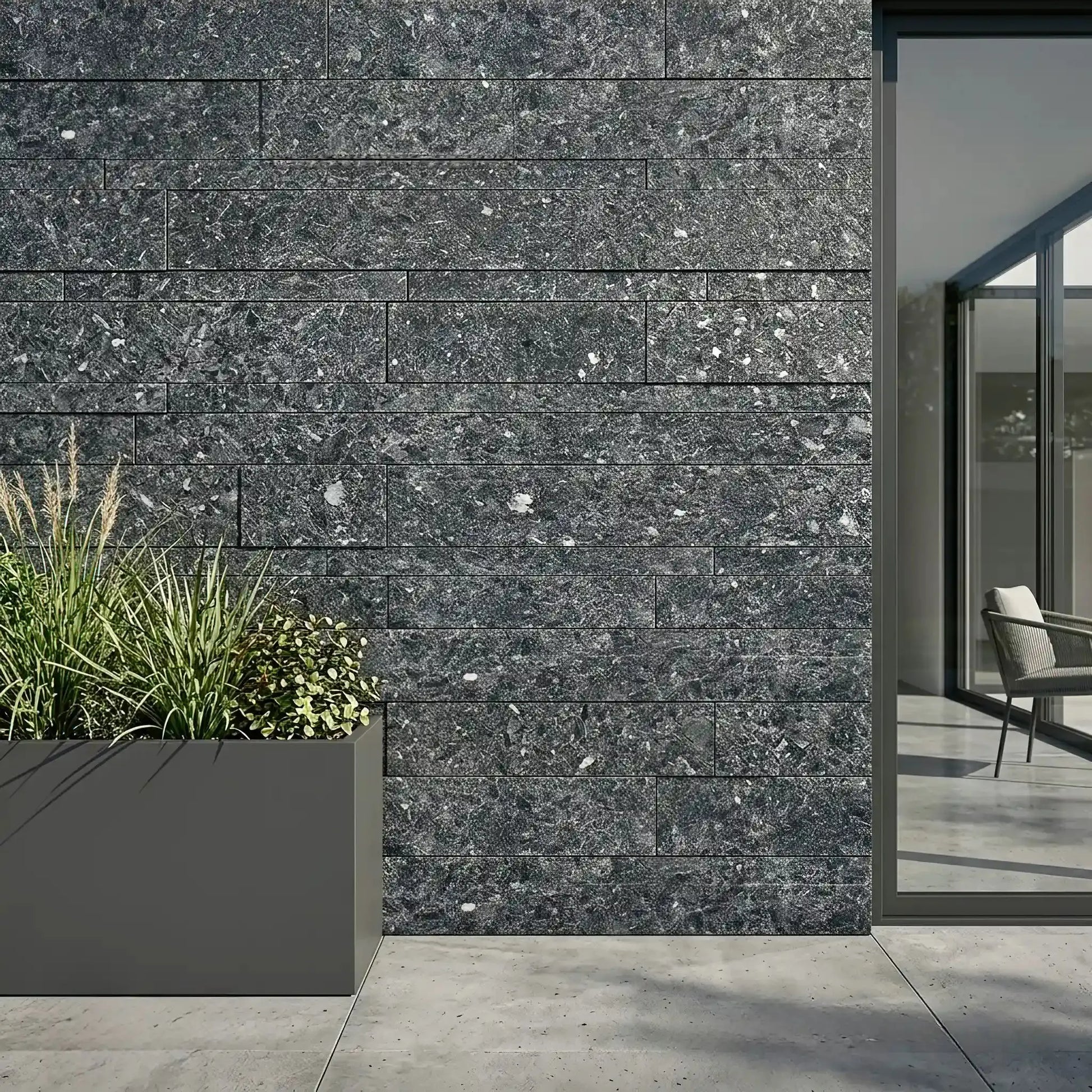 Verblendstein Granit JADE BLACK Minéral Naturstein
