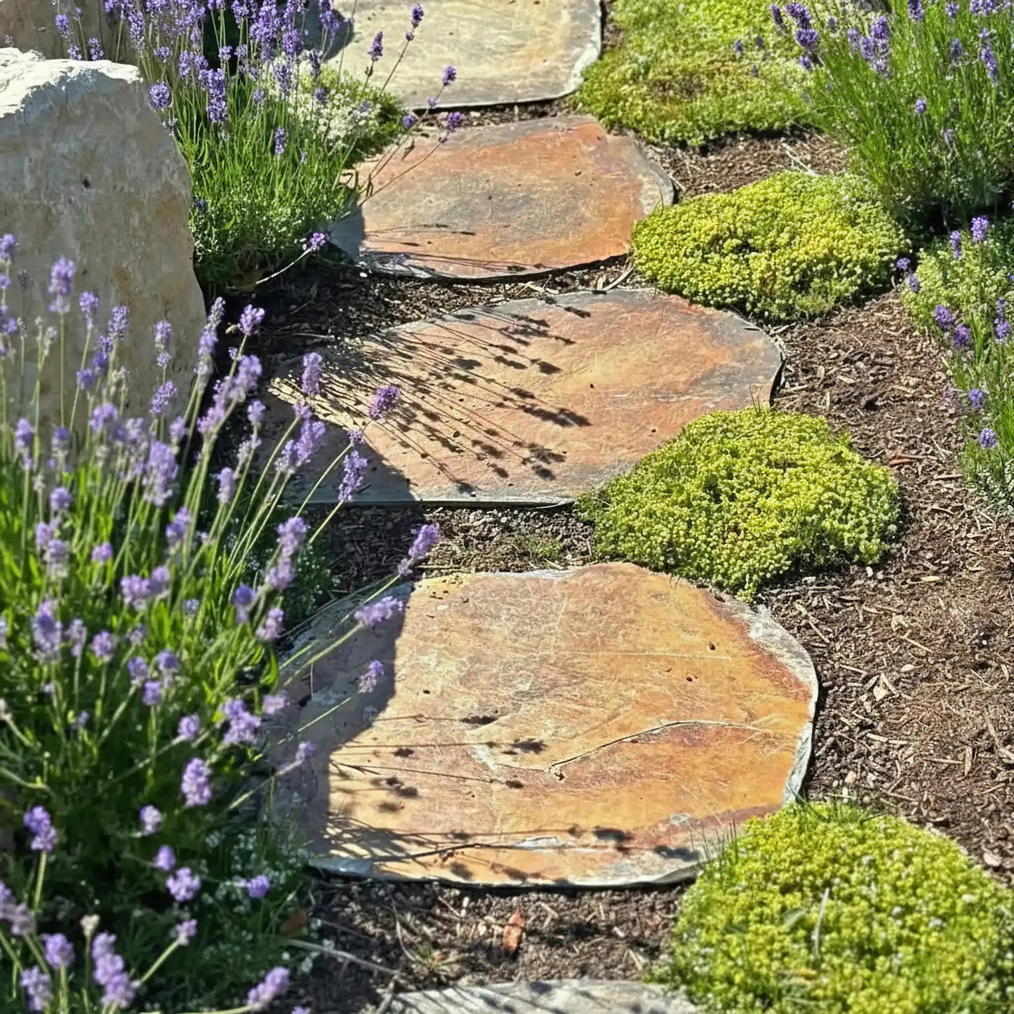 Pas japonais en ARDOISE MULTICOLORE