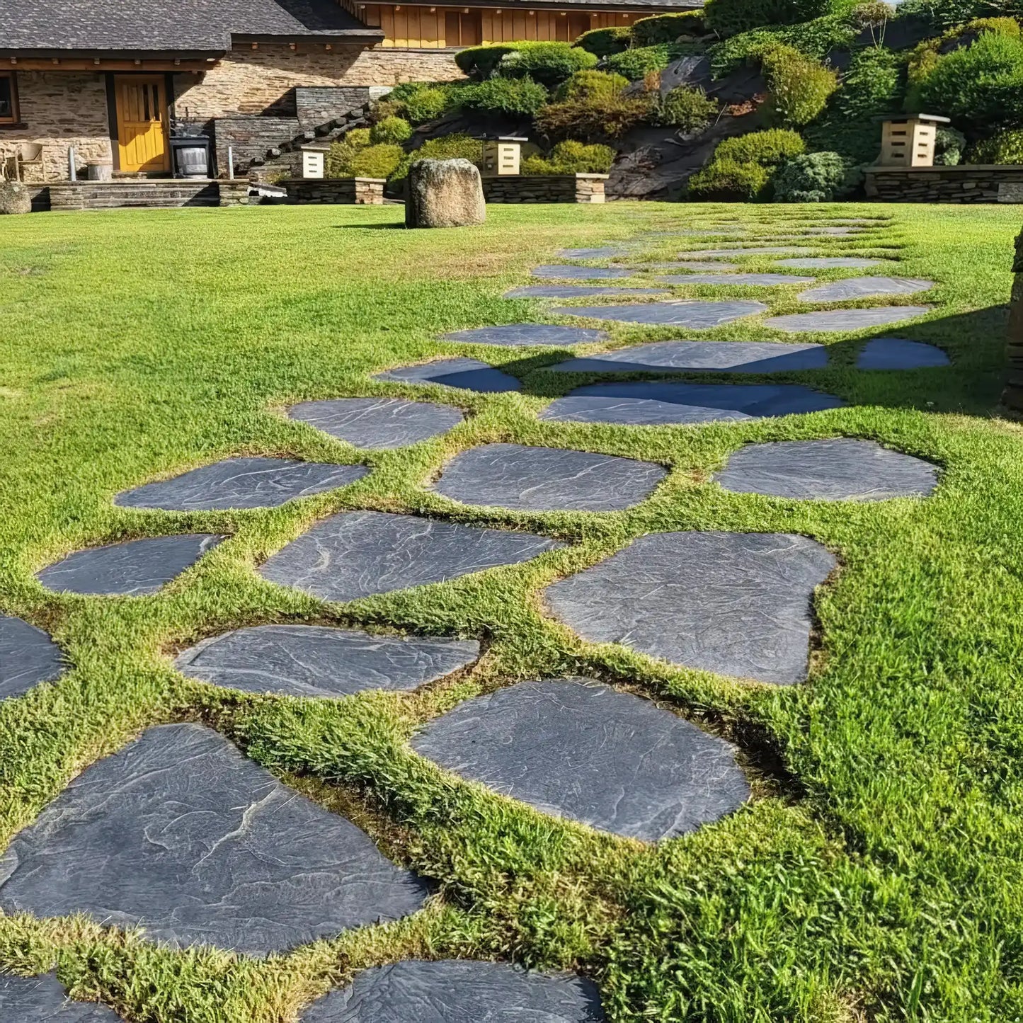 Pas japonais irrégulier en ARDOISE