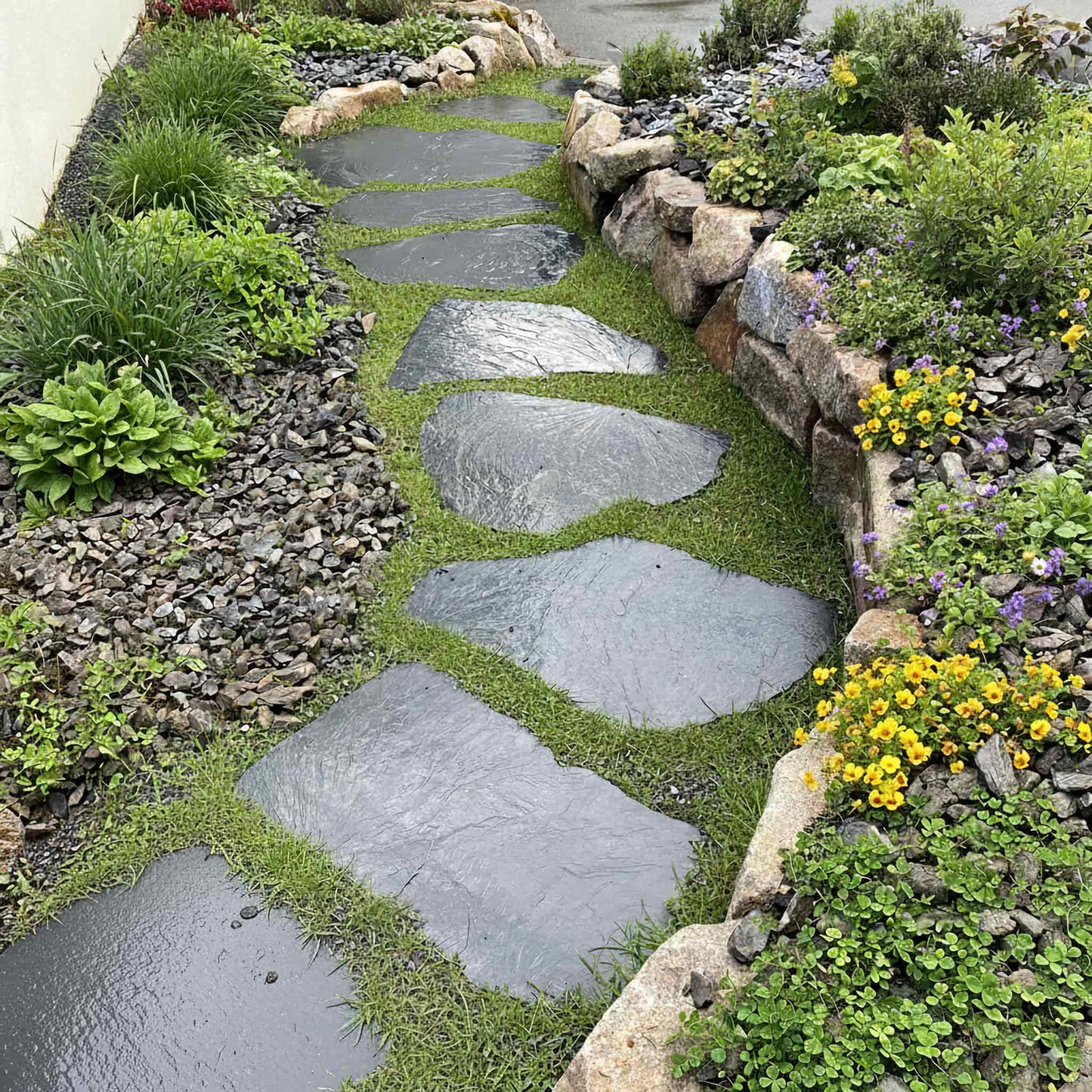 Pas japonais géant en ARDOISE DE GALICE Minéral pierre naturelle