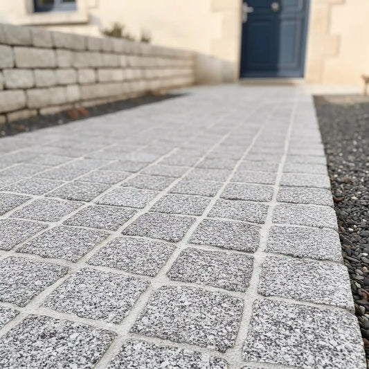 Pflaster Granit SILVERSAND geflammt Minéral Naturstein