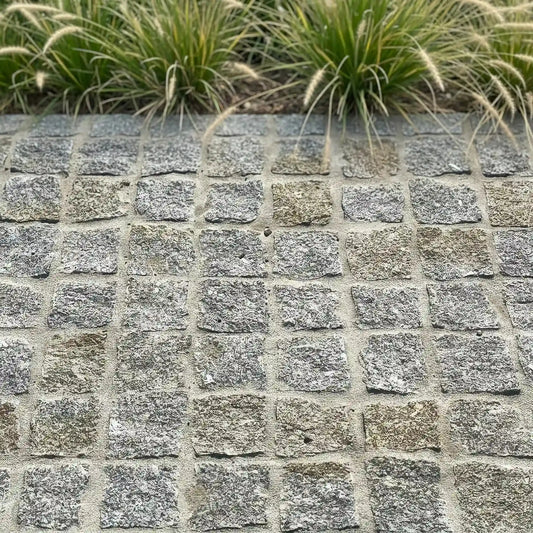 Pflaster Granit MIX grau JAUNE naturel Minéral Naturstein
