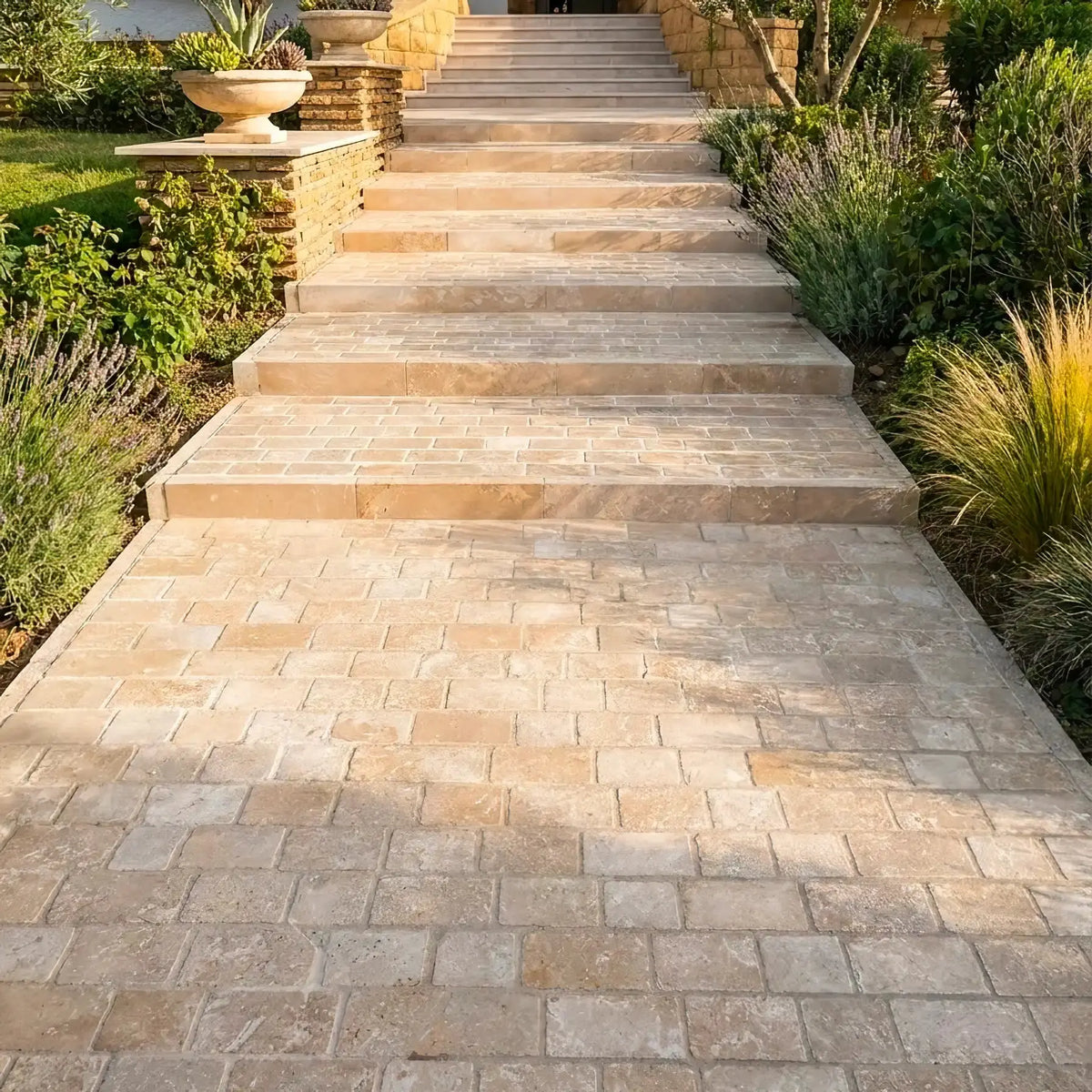 Pavé en pierre calcaire SINAI PEARL Minéral pierre naturelle