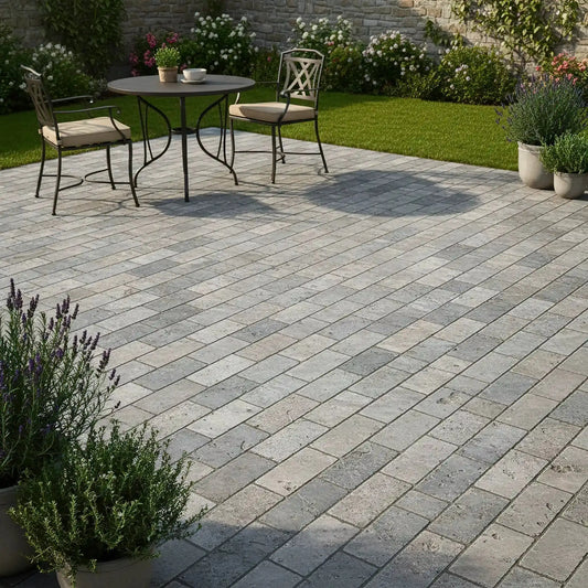 Pflaster TRAVERTIN SILVER Minéral Naturstein