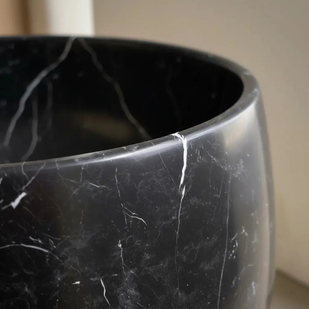 Vasque sur pied en marbre NOIR MARQUINA