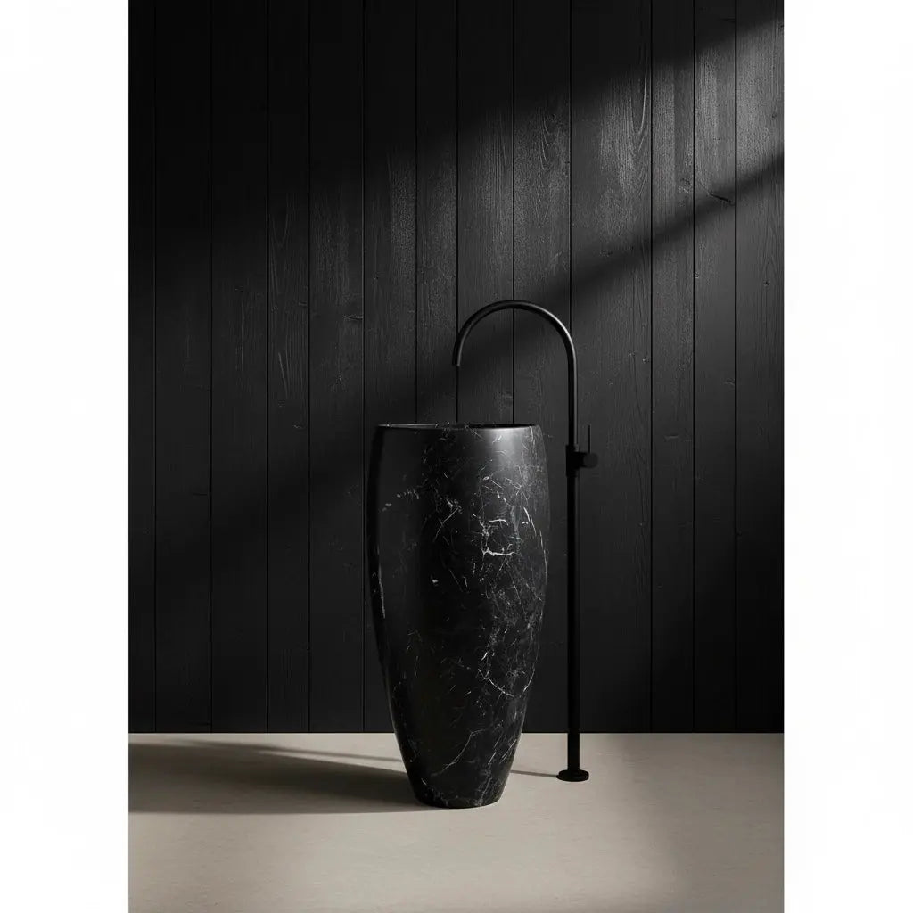 Vasque sur pied en marbre NOIR MARQUINA