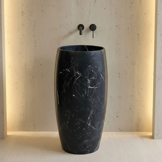 Vasque sur pied en marbre NOIR MARQUINA