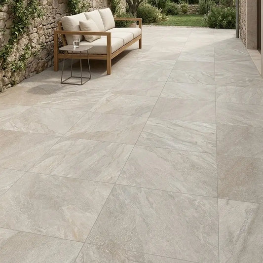 Carrelage extérieur effet pierre RASA BEIGE - 60 x 60 x 2 cm Minéral pierre naturelle