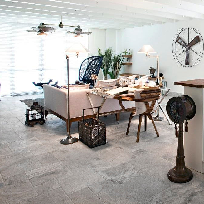 Bodenplatte TRAVERTIN SILVER