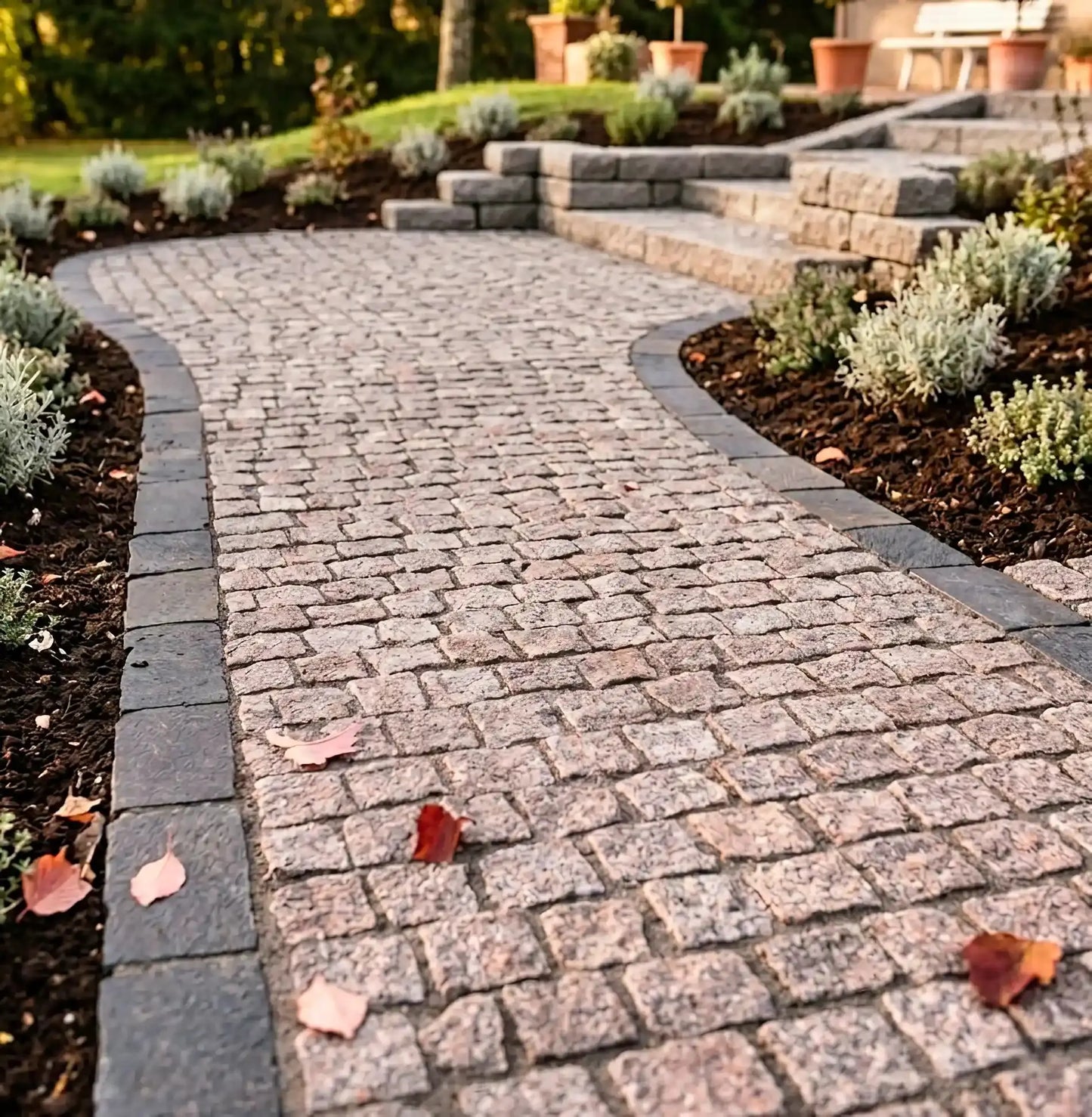 Pavé en granit ROSA DORA naturel Minéral pierre naturelle